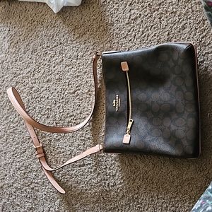 Pink/Brown Coach Crossbody Handbag